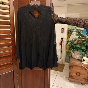 Entro Black Lace Detail Blouse